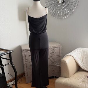 Jason Wu Elegant Black Jersey Jumpsuit with Chain Straps